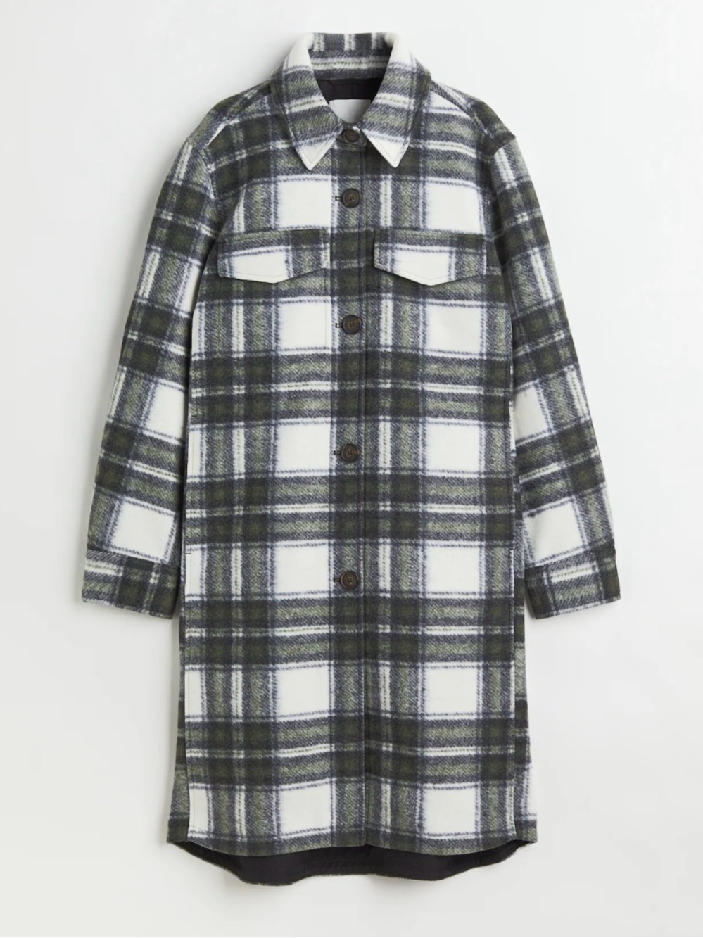 H&M oversized Plaid Long Shacket Jacket